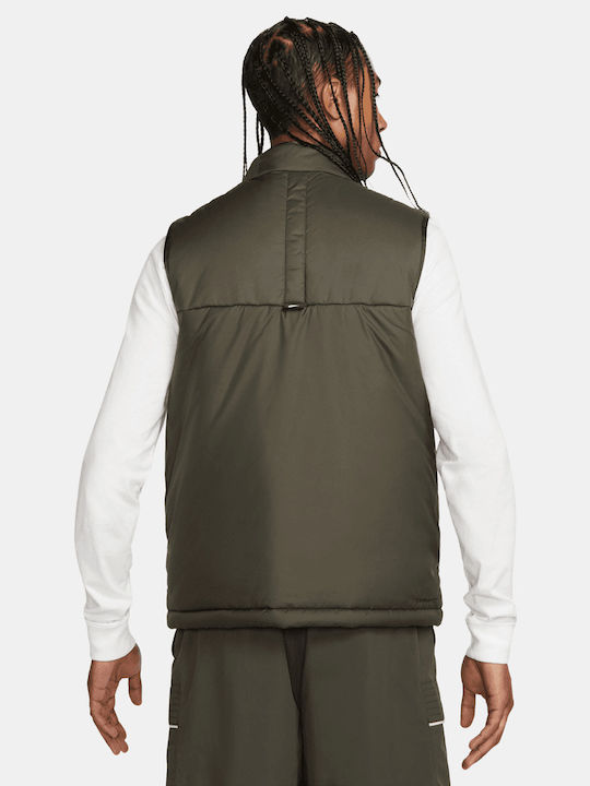 Sleeveless Jacket Puffer Khaki