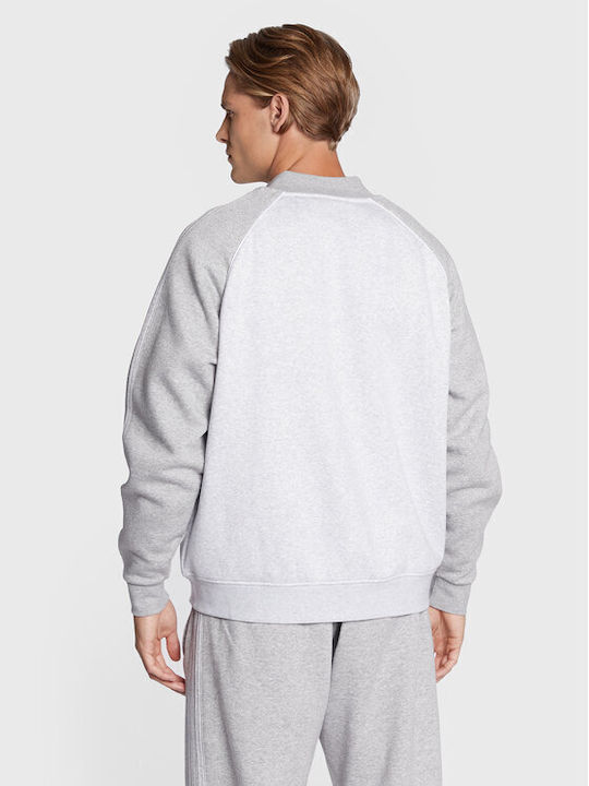 Adidas SST Jachetă cu fermoar pentru bărbați Light Grey Heather / White