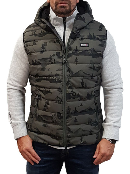 Sleeveless Winter Jacket Puffer Olive