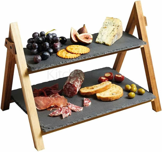 Kitchen Craft Artesa Master Камък Етажерка 2 нива Черен Ш25xД40xВ30см 1бр
