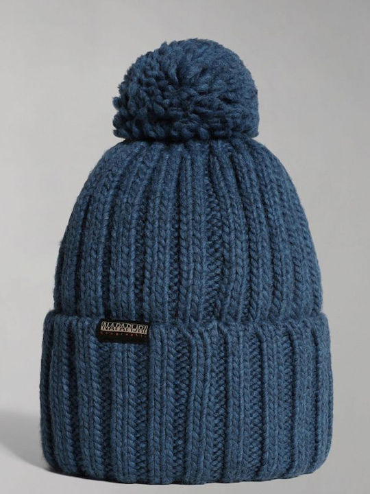 Napapijri Beanie Cap Ribbed In Blue Colour