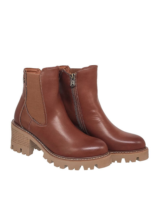 Women's Ankle Boots with Medium Heel Camel