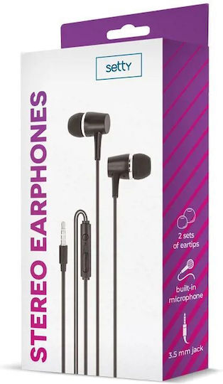 Setty In-ear Handsfree με Βύσμα 3.5mm Μαύρο
