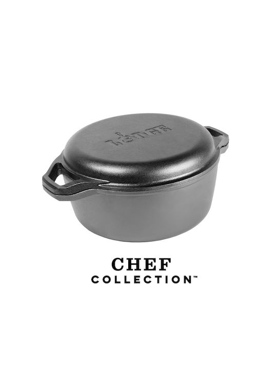 Lodge Chef Collection Doppelt Sautieren mit Deckel aus Gusseisen 22.2cm