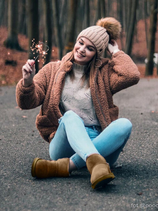 Ugg Australia Classic Mini II Велурени Дамски Ботуши с Козина Кестеняви