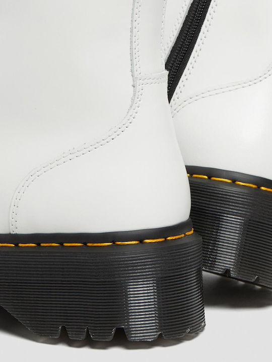 Jadon Leather White Boots