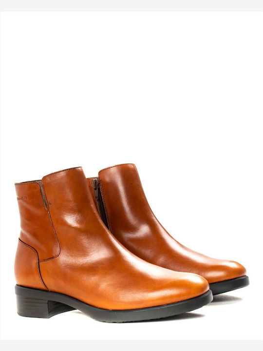 Wonders Leder Damen Knöchelstiefel Cognac