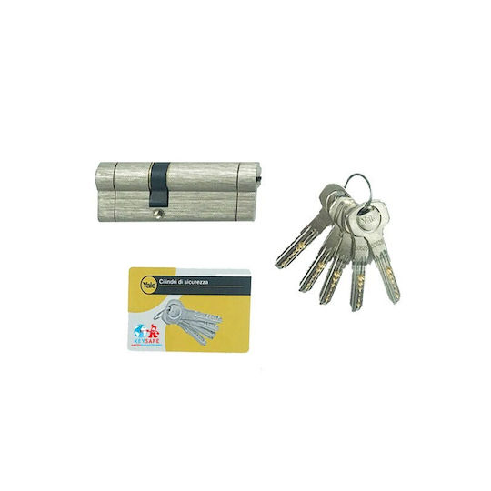 Yale Lock Cylinder Security Y2s 92mm with 5 Keys Silver