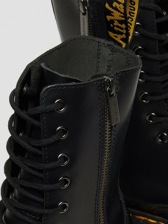 Jadon Hi Leather Women's Ankle Boots with Medium Heel Black