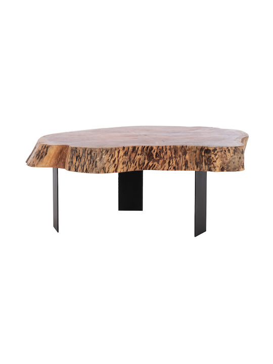 Oval Solid Wood Coffee Table Natural L106.5xW70xH40cm