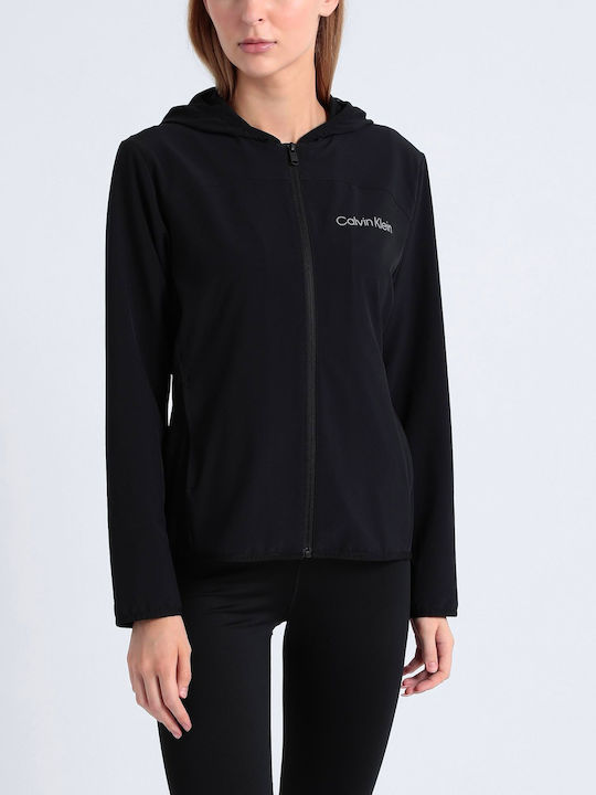 Calvin Klein Women's Short Lifestyle Jacket Windproof for Spring or Autumn Black