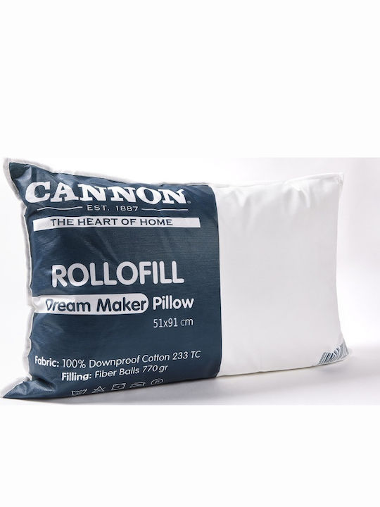 Cannon Rollofill Dream Maker Възглавница За Спане Кълбовидни Влакна Анатомична 51x91см