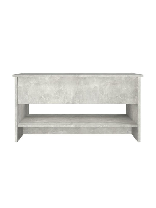 Rectangular Central Wooden Coffee Table with Lifting Mechanism Gray M80xW50xH40cm