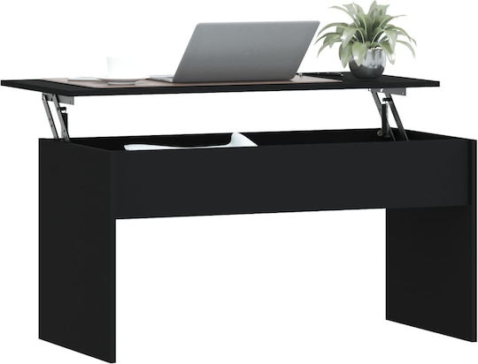 Rectangular Central Wooden Coffee Table with Lifting Mechanism Black M102xW50.5xH52.5cm