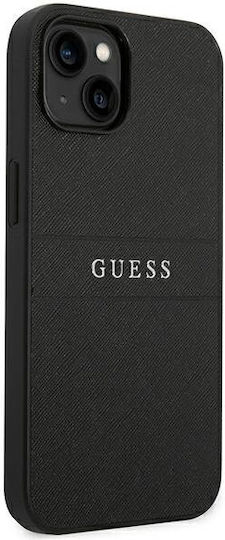 Guess Saffiano Strap Back Cover Δερματίνης / Σιλικόνης Μαύρο (iPhone 14 Plus)