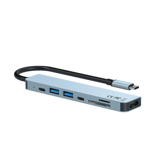 XO USB-C Docking Station mit HDMI 4K PD Gray (XO-HUB008)
