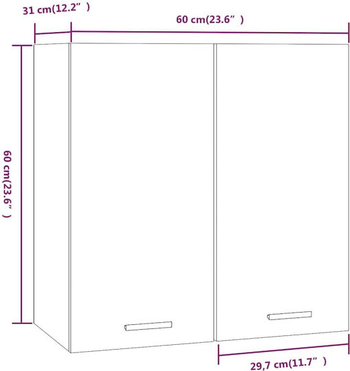 Cabinet Wall Smoky Oak 60x31x60cm