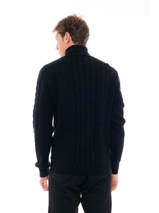 Biston Men's Long Sleeve Sweater Turtleneck Black