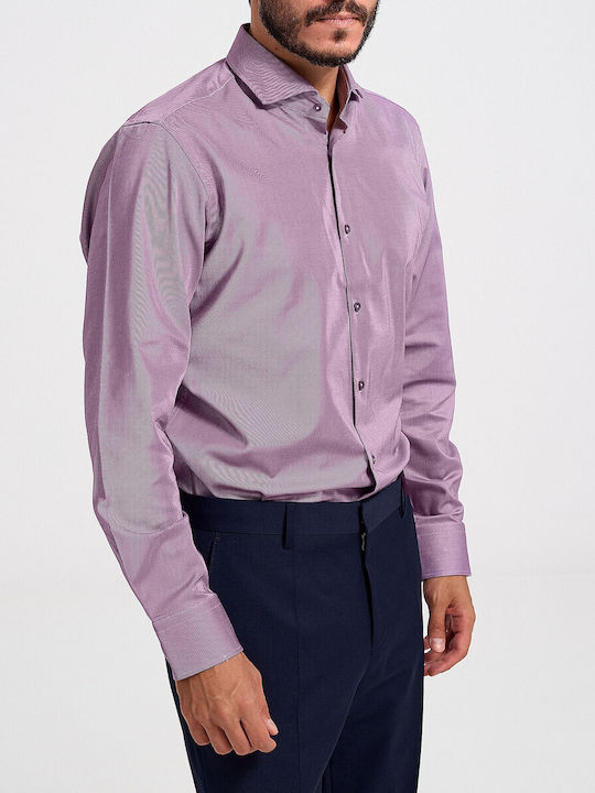 Hugo Boss Men's Shirt Long Sleeve Purple