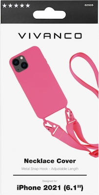 Vivanco Necklace Silicone Back Cover with Strap Pink (iPhone 13)