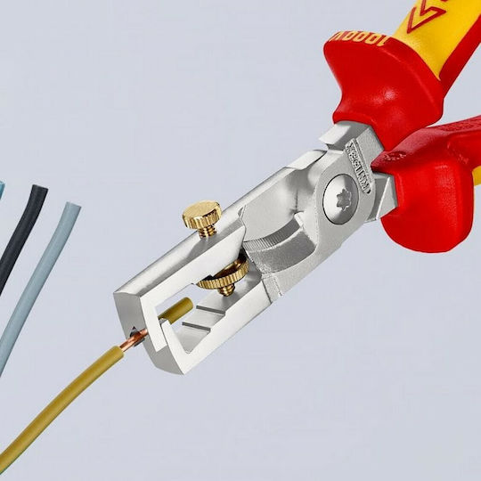Knipex Ρυθμιζόμενος Απογυμνωτής Καλωδίων με Μήκος 180mm & Κρίκο Στερέωσης 1000V