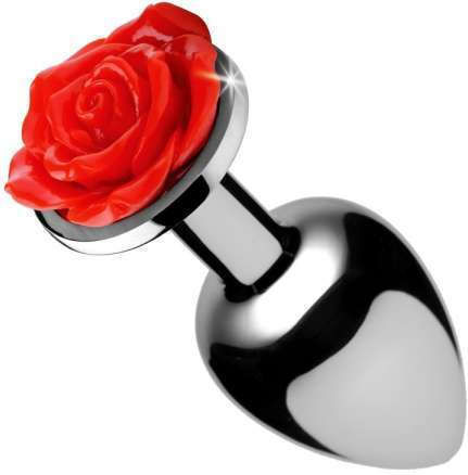 Booty Sparks Rose Πρωκτική Σφήνα Large Silver / Red 10.2cm