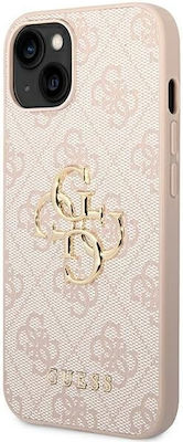 Guess 4G Big Metal Logo Back Cover Πλαστικό Ροζ (iPhone 14 Plus)