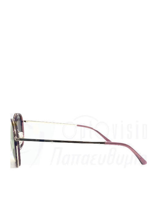 Rebecca Blu Women's Sunglasses with Burgundy Frame and Pink Mirror Lens RB8625 RM09