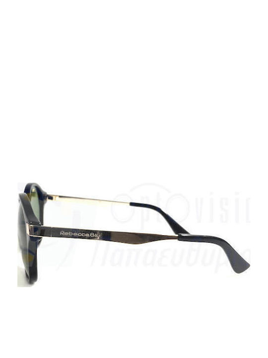 Rebecca Blu Women's Sunglasses with Black Frame and Green Lens RB8610 GR01