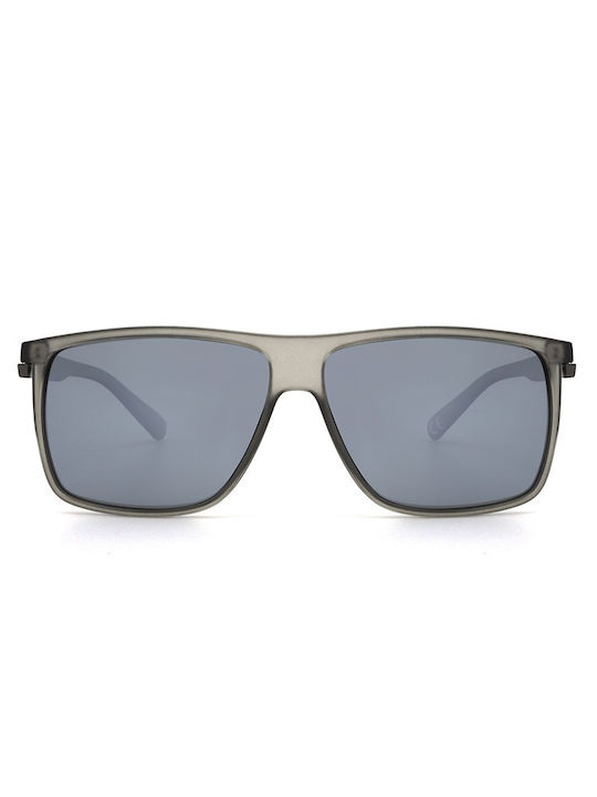 Polareye Men's Sunglasses with Gray Plastic Frame and Gray Polarized Lens PL503
