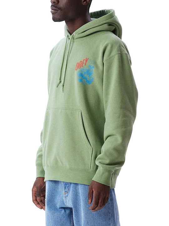 Hammer Globe Premium Men's Sweatshirt with Hood Green