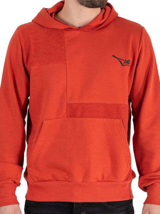 Paco & Co Herren Sweatshirt mit Kapuze Orange