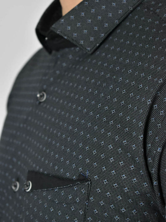 Long-sleeved Denim Shirt Gray