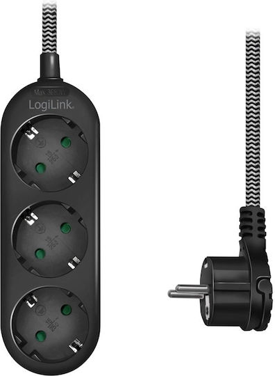 LogiLink Πολύπριζο 3 Θέσεων με Καλώδιο 1.5m