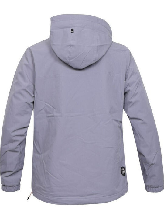 Women's Short Sports Jacket for Winter with Hood Violet