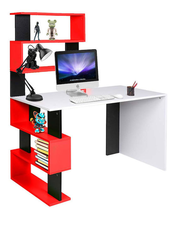 Schreibtisch Holz mit Bücherregal Mehrfarbig 120x60x148cm