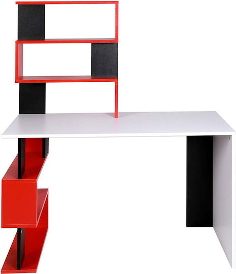 Desk Wooden with Bookshelf Multicolour 120x60x148cm