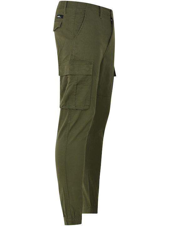 Ανδρικό Παντελόνι Cargo Ελαστικό Slim Fit Χακί