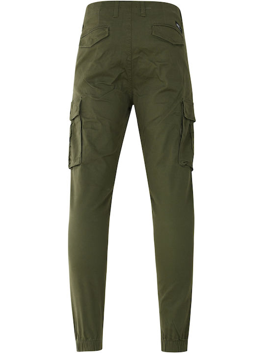 Rebase Men's Trousers Cargo Elastic in Slim Fit Khaki