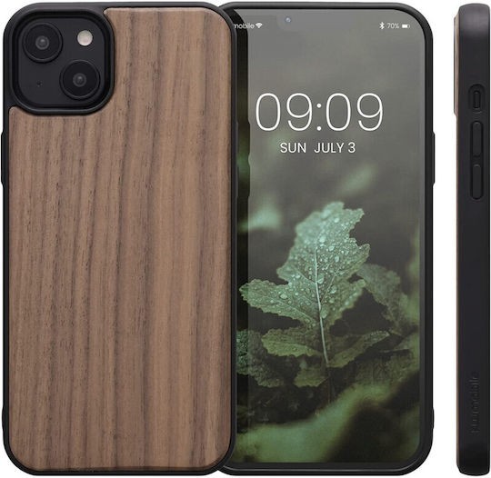 KWmobile Wooden Back Cover Lemn Maro închis (iPhone 14 Plus)