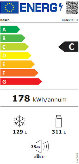 Bosch Ψυγειοκαταψύκτης 440lt Total NoFrost Υ203xΠ70xΒ66.7εκ. Inox KGN49AICT