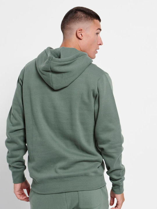 Funky Buddha Herren Sweatshirt mit Kapuze und Taschen Olive Green