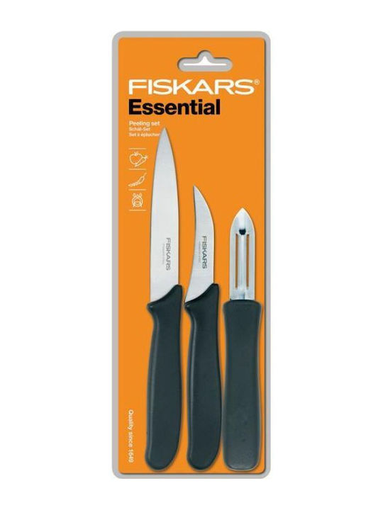 Fiskars Essential Set Messer aus Edelstahl 1024162 3Stück