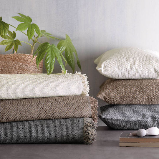 Rythmos Rowen Ριχτάρι Πολυθρόνας Δύο 'Οψεων Chenille 160x180εκ. Γκρί