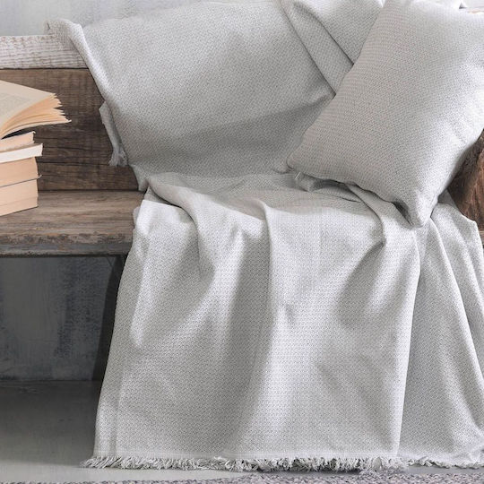 Rythmos Luna Decken & Couchdecken Dreisitzer-Sofa Wurf Zwei Seiten Jacquard 180x280cm Grau