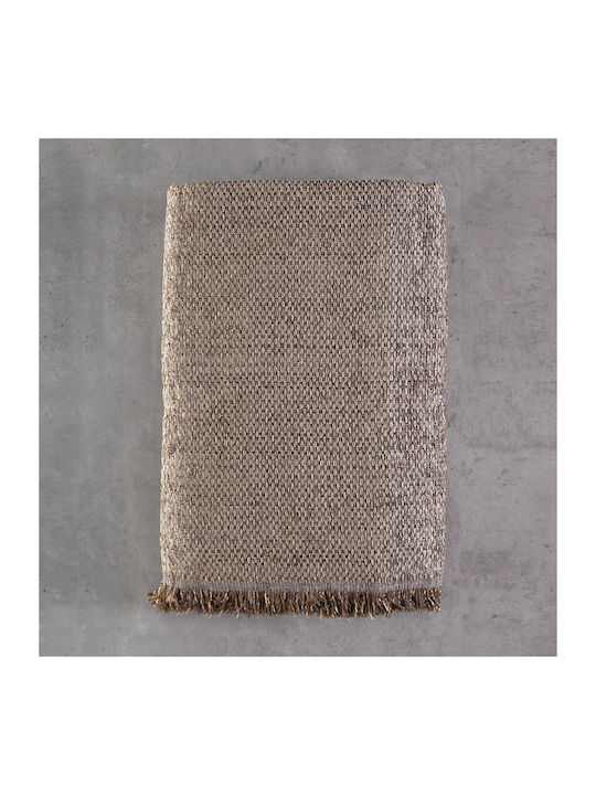 Rythmos Rowen Ριχτάρι Πολυθρόνας Δύο 'Οψεων Chenille 160x180εκ. Καφέ