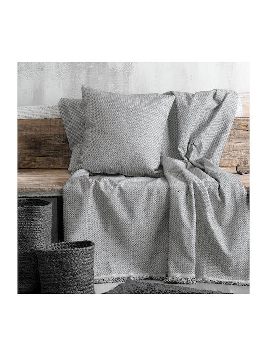 Rythmos Luna Armchair Throw 2 Sides Jacquard 180x160cm Dark Gray