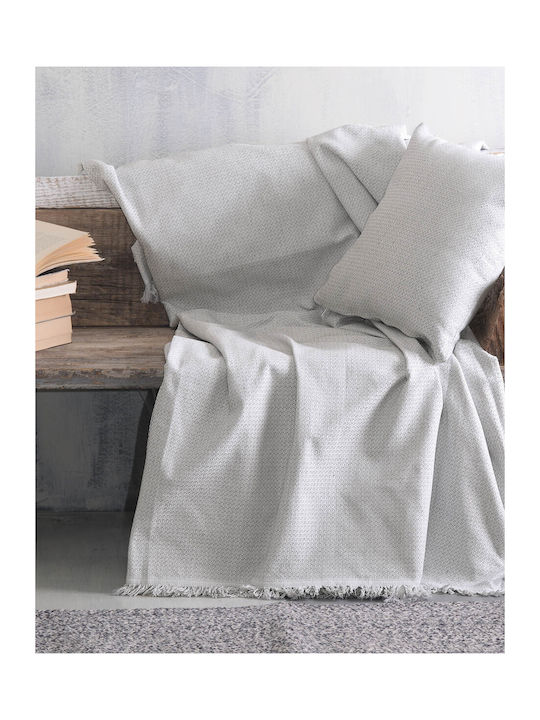 Rythmos Luna Armchair Throw 2 Sides Jacquard 180x160cm Dark Gray