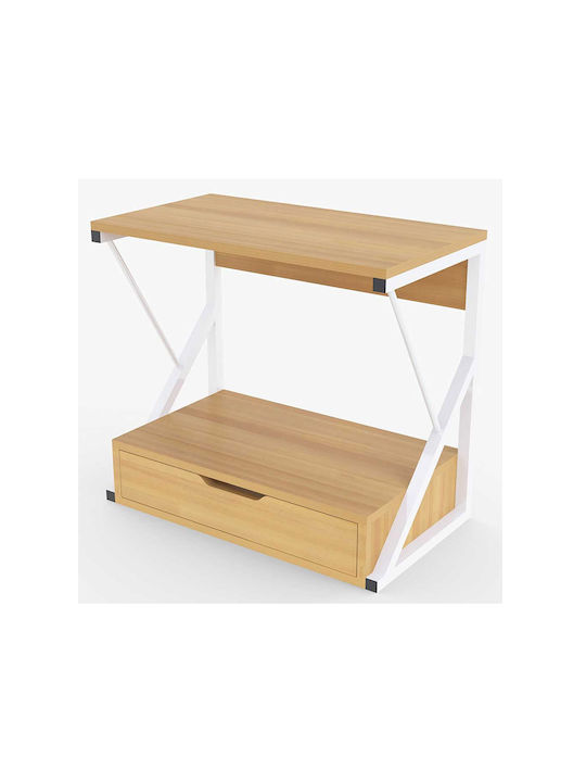 Bakaji Metal Base for Microwave Oven 54x35x50cm Light Brown