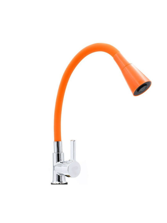 500-22022 Tall Kitchen Faucet Counter Inox Orange